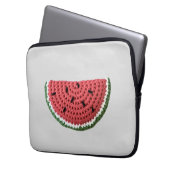 Cosy Minimal Oma Vibe Crochet Watermelon Laptopschutzhülle (Vorderseite Links)