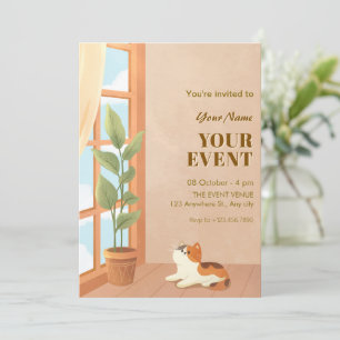 Cosy minimalistisch Katzenkatze Zuhause Einladung