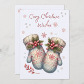 Cosy Mittens Christmas Card Feiertagskarte (Vorne/Hinten)