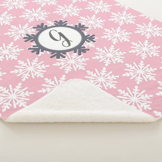 Cosy Monogram Snowflake Sherpa Backblanket Sherpadecke (3/4)