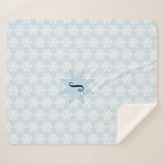 Cosy Monogram Snowflake Sherpa Backblanket Sherpadecke (Vorderseite (Horizontal))