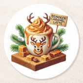 Cosy Morning Coffee Art Sublimation Runder Pappuntersetzer (Vorderseite)