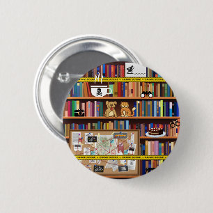 Cosy Mystery Bookshelf Button