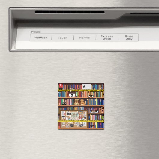 Cosy Mystery Bookshelf Magnet (In Situ (Geschirrspüler))