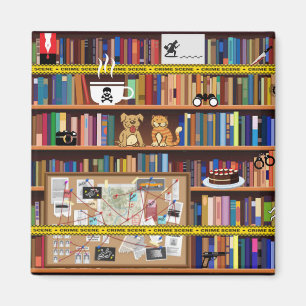 Cosy Mystery Bookshelf Magnet
