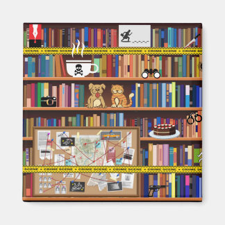 Cosy Mystery Bookshelf Magnet