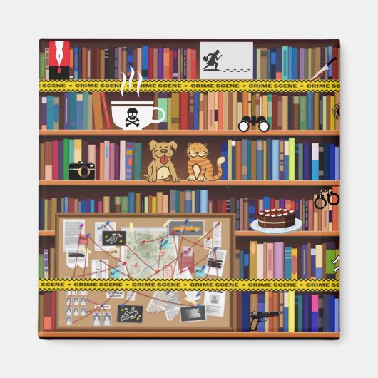 Cosy Mystery Bookshelf Magnet (Vorne)