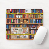 Cosy Mystery Bookshelf Mousepad (Mit Mouse)