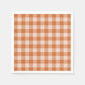Cosy Orange Gingham Herbst Herbst Serviette (Vorderseite)