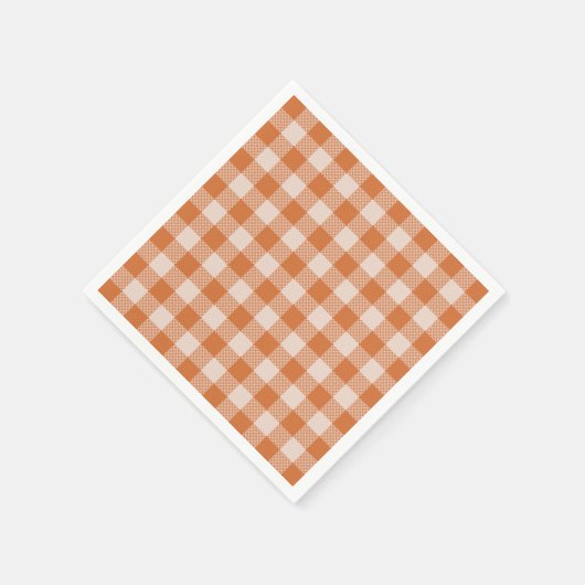 Cosy Orange Gingham Herbst Herbst Serviette (Ecke)
