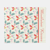 Cosy Pastel Mistletoe Pattern Fleecedecke (Vorderseite (Horizontal))