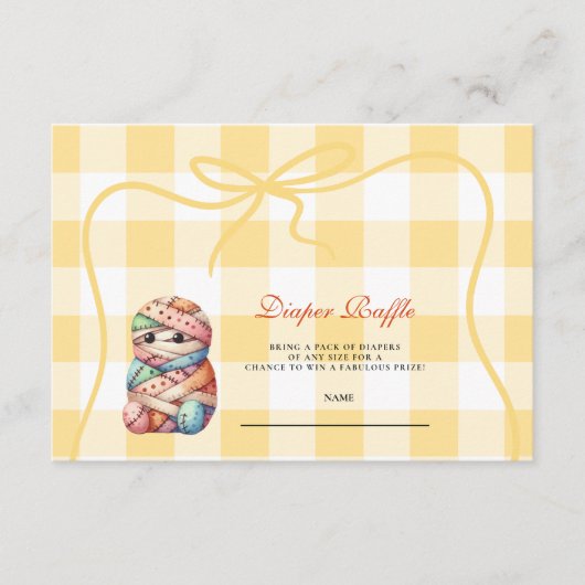 Cosy Patchwork Halloween Diapper Raffle Begleitkarte (Vorderseite)