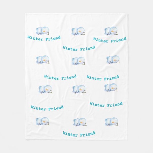 Cosy Penguin Fleece Blanket (Vorderseite)