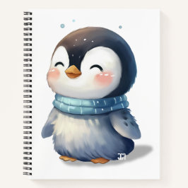 Cosy Penguin - Niedliche Digital Art - Spiralnoteb Notizblock