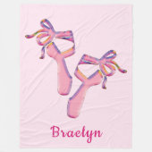 Cosy Pink Ballerina Mosaic Flamingo Design Fleecedecke (Vorderseite)