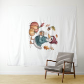 Cosy Pumpkin Coffee Goose Fall Art Wandteppich (Beispiel (Horizontal))