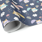 Cosy Rainy Day Muster Wrapping Paper Roll Geschenkpapier (Rolleneckpunkt)