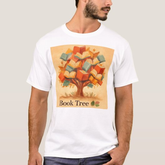 Cosy Reading Art Book Tree T-Shirt (Vorderseite)
