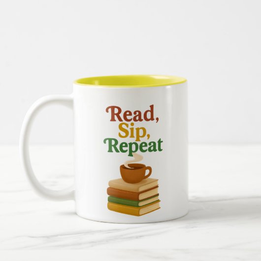 Cosy Reading Gift for Bibliophiles - Book Lover Zweifarbige Tasse (Links)