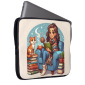 Cosy Reading Girl Laptopschutzhülle (Vorne Rechts)