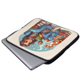 Cosy Reading Girl Laptopschutzhülle (Vorne Knopf)