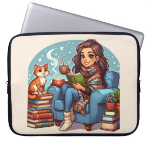 Cosy Reading Girl Laptopschutzhülle