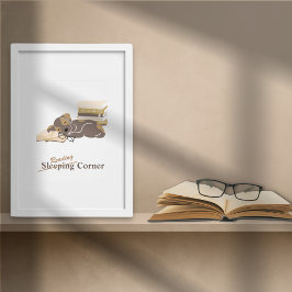 Cosy Reading Nook Animal Themed Book Poster