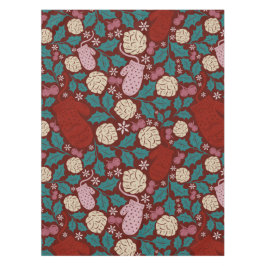 Cosy Red Aquamarin Vintage Weihnachtsmuster Tischdecke