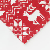 Cosy Red Christmas Sweater Inspiriertes Muster Fleecedecke (Ecke)