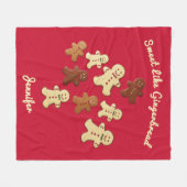 Cosy Red Gingerbrei Mann Weihnachten Fleecedecke (Vorderseite (Horizontal))