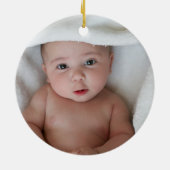 Cosy Red Scarf Polar Bear Baby's First Christmas Keramik Ornament (Hinten)