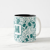 Cosy Retro Green Christmas Personalisiert Monogram Zweifarbige Tasse (VorderseiteRechts)