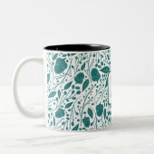 Cosy Retro Green Christmas Personalisiert Monogram Zweifarbige Tasse (Links)