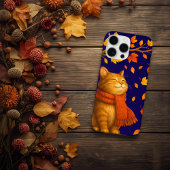 Cosy Royal Blue Autumnal Niedlich Cat Case-Mate iPhone Hülle
