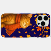 Cosy Royal Blue Autumnal Niedlich Cat Case-Mate iPhone Hülle (Rückseite (Horizontal))