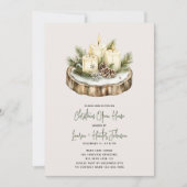 Cosy rustic Candle Christmas Open House Party Einladung (Vorderseite)