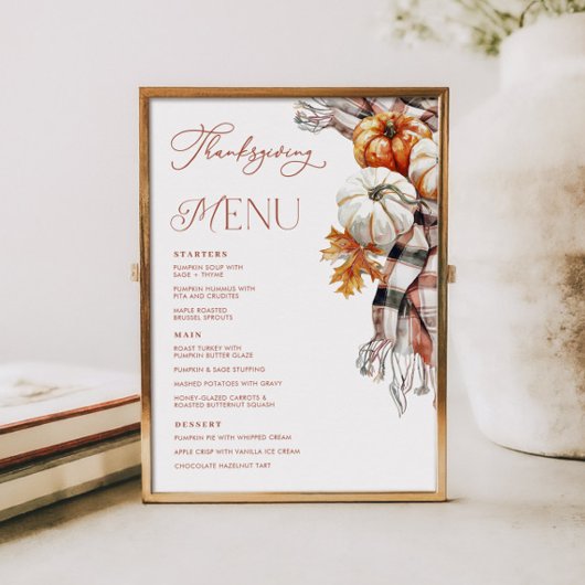 Cosy Rustic Fall 12x18 Erntedank Dinner Menu Einladung