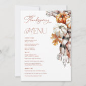 Cosy Rustic Fall 12x18 Erntedank Dinner Menu Einladung (Vorderseite)