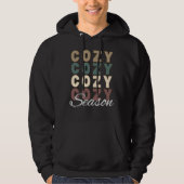 Cosy Season Boho farbige Wiederholungstafpografie Hoodie (Vorderseite)