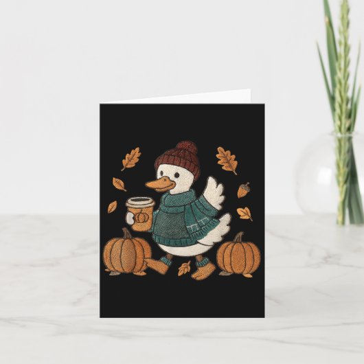 Cosy Season Duck Niedlich Herbst Duck Pumpkin Sce  Karte (Vorderseite)