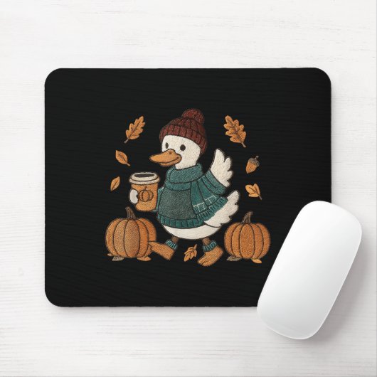 Cosy Season Duck Niedlich Herbst Duck Pumpkin Sce Mousepad (Mit Mouse)