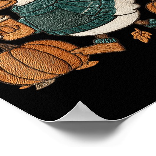 Cosy Season Duck Niedlich Herbst Duck Pumpkin Sce Poster (Ecke)