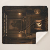 Cosy Sherpa Blanket Dark Academia Geschenk des Les Sherpadecke (Vorderseite (Horizontal))