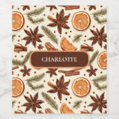 Cosy Spice Wine Label - Individuelle Name Weinetikett (Einzelnes Label)