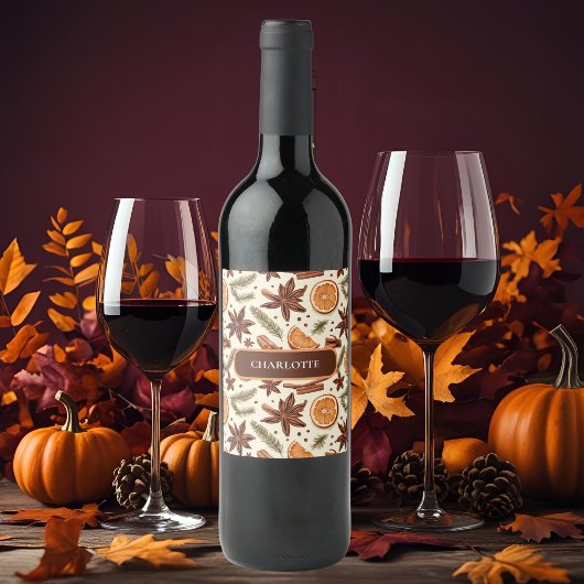 Cosy Spice Wine Label - Individuelle Name Weinetikett