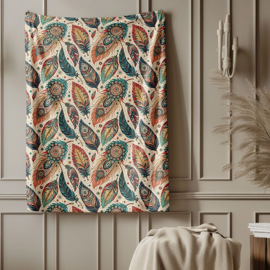 Cosy Stammeskultur geometrische Blanket Boho Muste Fleecedecke