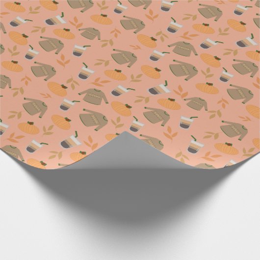Cosy Sweater Fall Patterrn Geschenkpapier (Ecke)