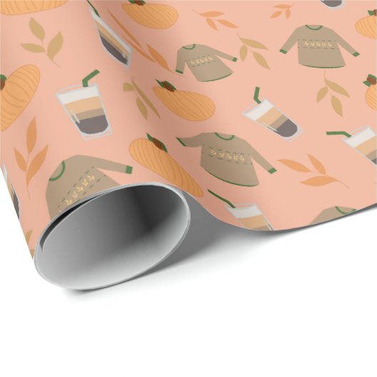 Cosy Sweater Fall Patterrn Geschenkpapier (Rolleneckpunkt)