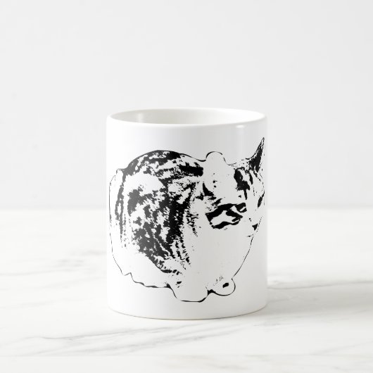 Cosy Tabby on Winter Watch Kaffeetasse (Mittel)