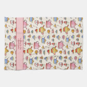 Cosy Tea Lover Zitat Niedlich Hand-Illustriert Boh Geschirrtuch (Horizontal)